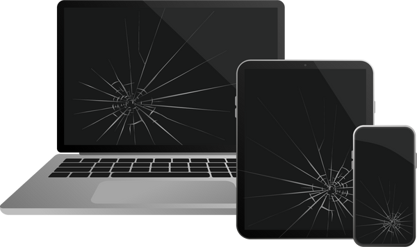 Modern illustration with broken glass laptop for concept des